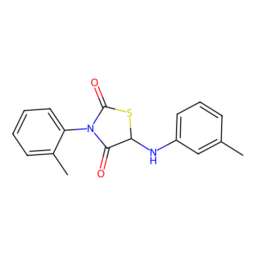 3-(2-Methylphenyl)-5-[(3-methylphenyl)amino]-1,3-thiazolidine-2,4-dione structure