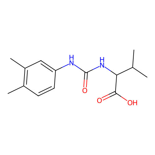 N-[(3,4-dimethylphenyl)carbamoyl]valine structure