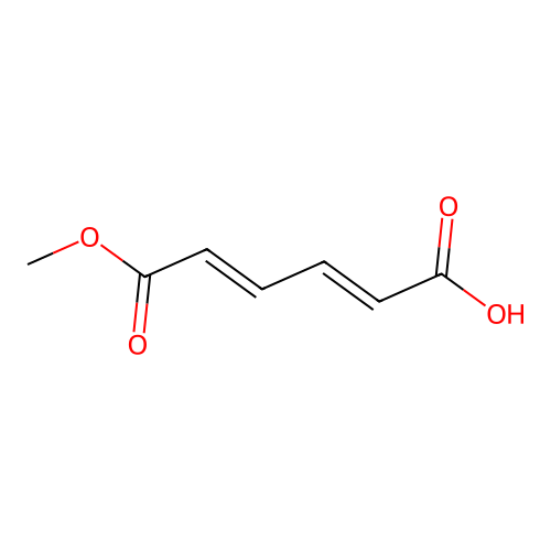 (2E,4E)-6-methoxy-6-oxohexa-2,4-dienoic acid structure