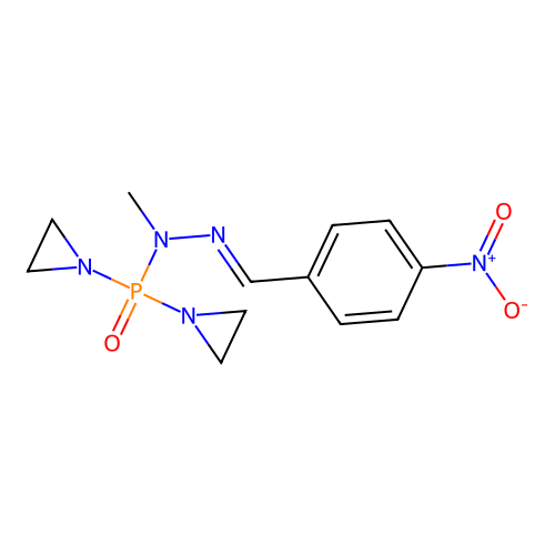 TEPA,N-p-NO2-benzyliden-N-Me-hydrazin1yl structure