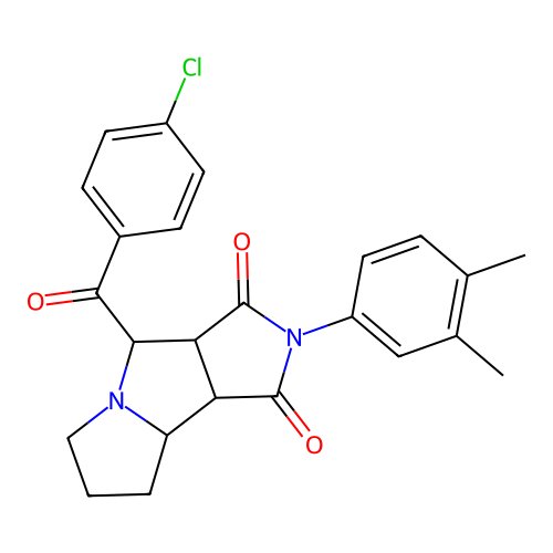 4-(4-chlorobenzoyl)-2-(3,4-dimethylphenyl)-4,6,7,8,8a,8b-hexahydro-3aH-pyrrolo[3,4-a]pyrrolizine-1,3-dione structure