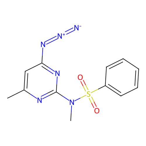 N-(4-azido-6-methylpyrimidin-2-yl)-N-methylbenzenesulfonamide structure
