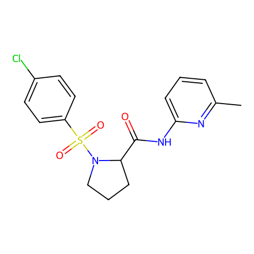 1-(4-chlorophenyl)sulfonyl-N-(6-methylpyridin-2-yl)pyrrolidine-2-carboxamide structure