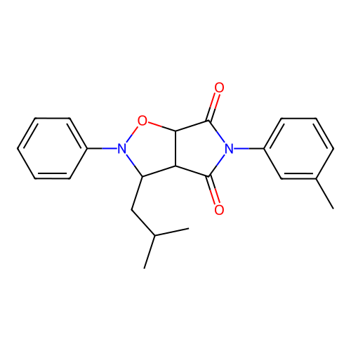 3-isobutyl-2-phenyl-5-(m-tolyl)dihydro-2H-pyrrolo[3,4-d]isoxazole-4,6(5H,6aH)-dione structure