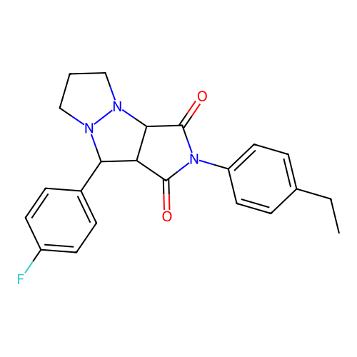 2-(4-ethylphenyl)-9-(4-fluorophenyl)hexahydro-1H-pyrazolo[1,2-a]pyrrolo[3,4-c]pyrazole-1,3(2H)-dione structure