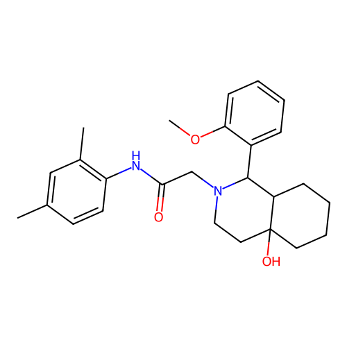 2-[4a-hydroxy-1-(2-methoxyphenyl)-1,3,4,5,6,7,8,8a-octahydroisoquinolin-2-yl]-N-(2,4-dimethylphenyl)acetamide structure