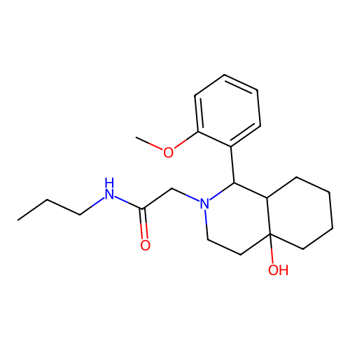2-(4a-hydroxy-1-(2-methoxyphenyl)octahydroisoquinolin-2(1H)-yl)-N-propylacetamide structure
