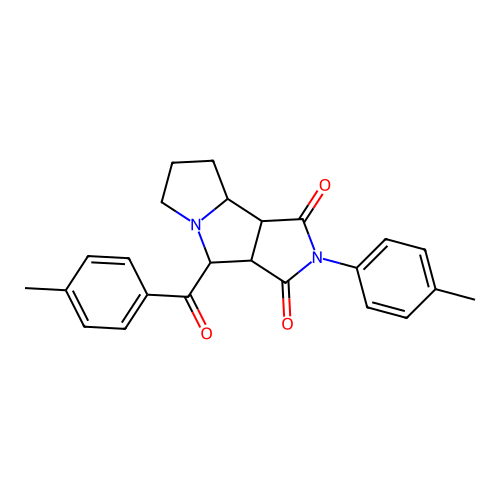 2-(4-methylphenyl)-4-[(4-methylphenyl)carbonyl]hexahydropyrrolo[3,4-a]pyrrolizine-1,3(2H,4H)-dione structure