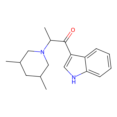 2-(3,5-dimethylpiperidin-1-yl)-1-(1H-indol-3-yl)propan-1-one structure