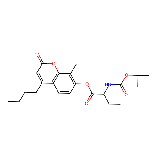 4-butyl-8-methyl-2-oxo-2H-chromen-7-yl 2-((tert-butoxycarbonyl)amino)butanoate structure