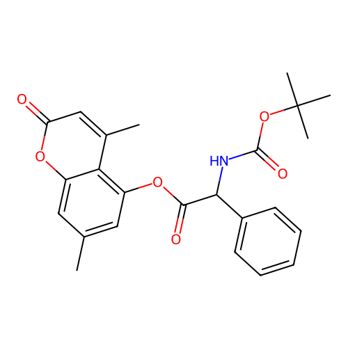 4,7-dimethyl-2-oxo-2H-chromen-5-yl 2-((tert-butoxycarbonyl)amino)-2-phenylacetate structure