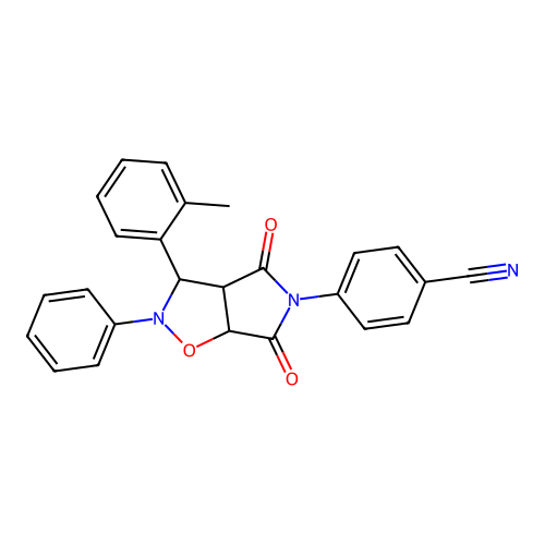4-(4,6-dioxo-2-phenyl-3-(o-tolyl)tetrahydro-2H-pyrrolo[3,4-d]isoxazol-5(3H)-yl)benzonitrile structure