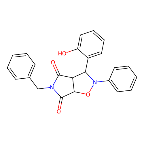 5-benzyl-3-(2-hydroxyphenyl)-2-phenyl-3a,6a-dihydro-3H-pyrrolo[3,4-d][1,2]oxazole-4,6-dione structure