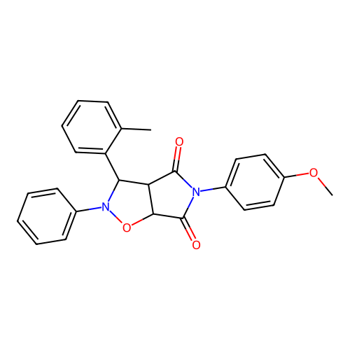 5-(4-methoxyphenyl)-2-phenyl-3-(o-tolyl)dihydro-2H-pyrrolo[3,4-d]isoxazole-4,6(5H,6aH)-dione structure