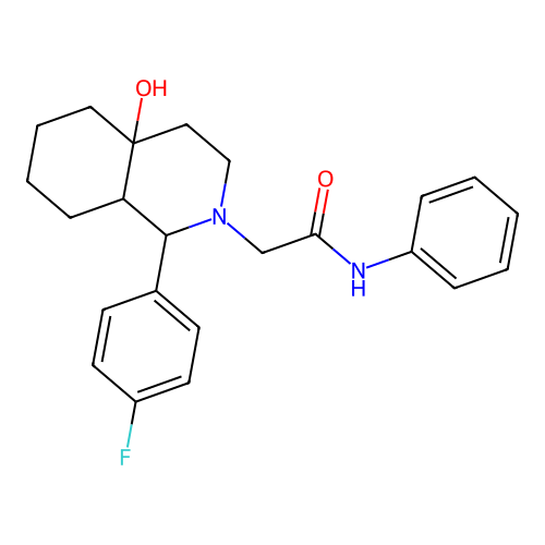 2-(1-(4-fluorophenyl)-4a-hydroxyoctahydroisoquinolin-2(1H)-yl)-N-phenylacetamide structure