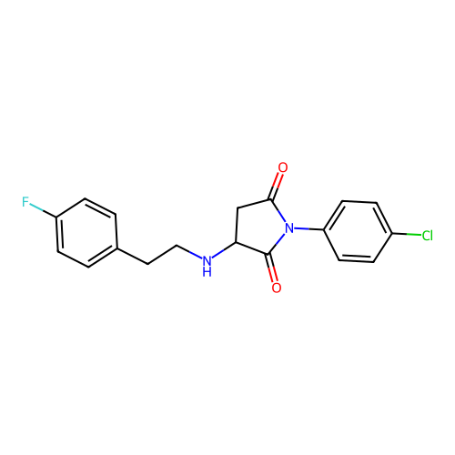 1-(4-Chlorophenyl)-3-{[2-(4-fluorophenyl)ethyl]amino}pyrrolidine-2,5-dione structure