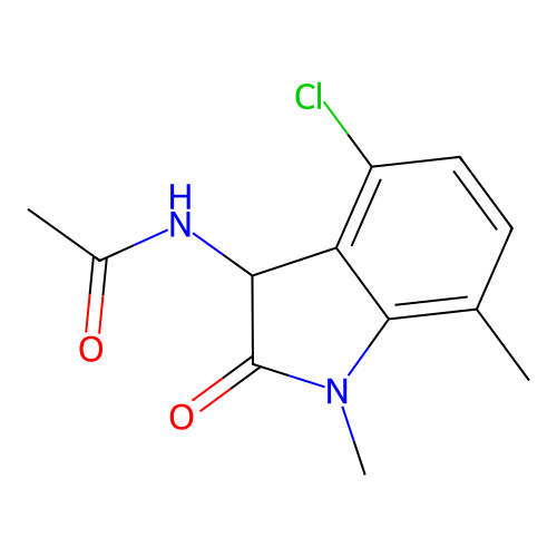 N-(4-chloro-1,7-dimethyl-2-oxoindolin-3-yl)acetamide structure