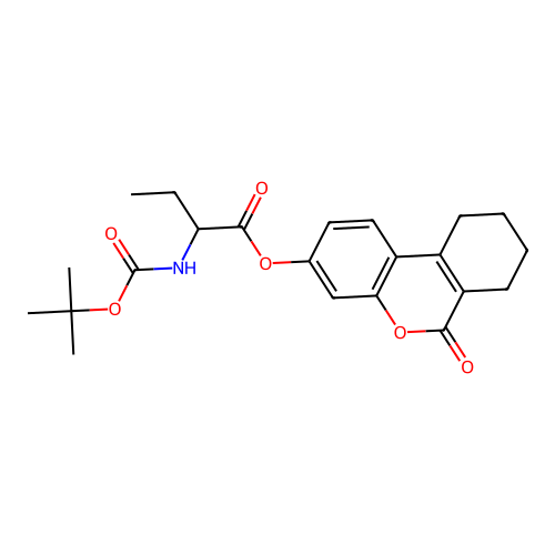 6-oxo-7,8,9,10-tetrahydro-6H-benzo[c]chromen-3-yl 2-((tert-butoxycarbonyl)amino)butanoate structure