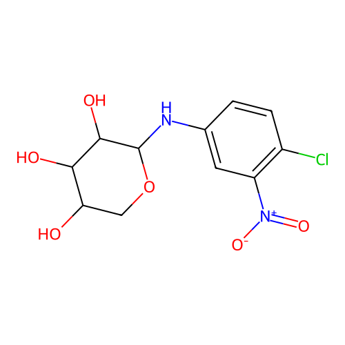 N-(4-chloro-3-nitrophenyl)pentopyranosylamine structure