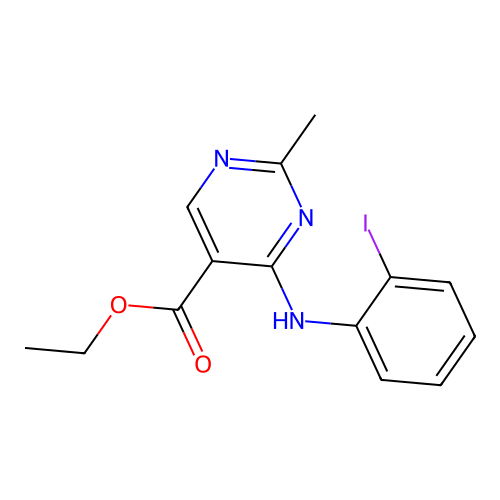 Ethyl 4-(2-iodoanilino)-2-methylpyrimidine-5-carboxylate structure