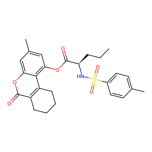(3-methyl-6-oxo-7,8,9,10-tetrahydrobenzo[c]chromen-1-yl) (2R)-2-[(4-methylphenyl)sulfonylamino]pentanoate structure