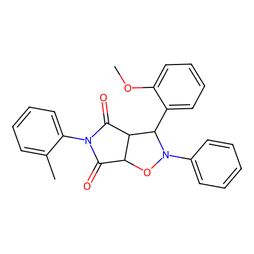 3-(2-methoxyphenyl)-2-phenyl-5-(o-tolyl)dihydro-2H-pyrrolo[3,4-d]isoxazole-4,6(5H,6aH)-dione structure