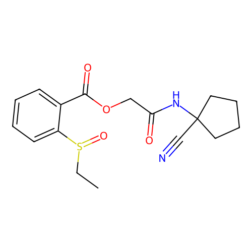 [(1-Cyanocyclopentyl)carbamoyl]methyl 2-(ethanesulfinyl)benzoate structure