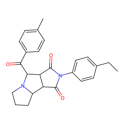 2-(4-ethylphenyl)-4-[(4-methylphenyl)carbonyl]hexahydropyrrolo[3,4-a]pyrrolizine-1,3(2H,4H)-dione structure