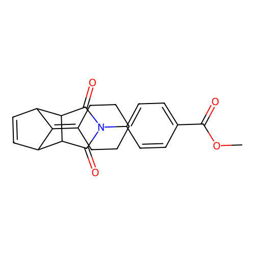 methyl 4-((3aR,4R,7S,7aS)-8-cyclohexylidene-1,3-dioxo-3a,4,7,7a-tetrahydro-1H-4,7-methanoisoindol-2(3H)-yl)benzoate structure