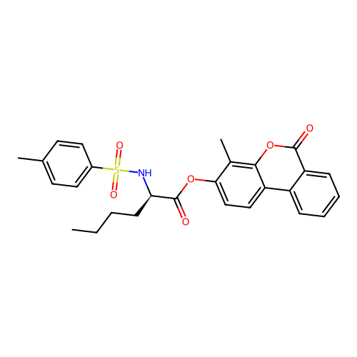(4-methyl-6-oxobenzo[c]chromen-3-yl) (2R)-2-[(4-methylphenyl)sulfonylamino]hexanoate structure