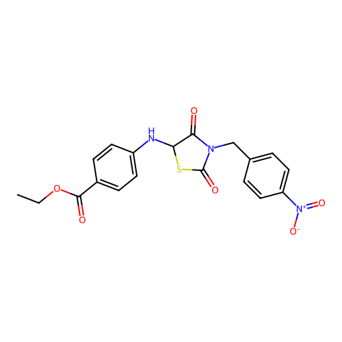 Ethyl 4-{[3-(4-nitrobenzyl)-2,4-dioxo-1,3-thiazolidin-5-yl]amino}benzoate structure