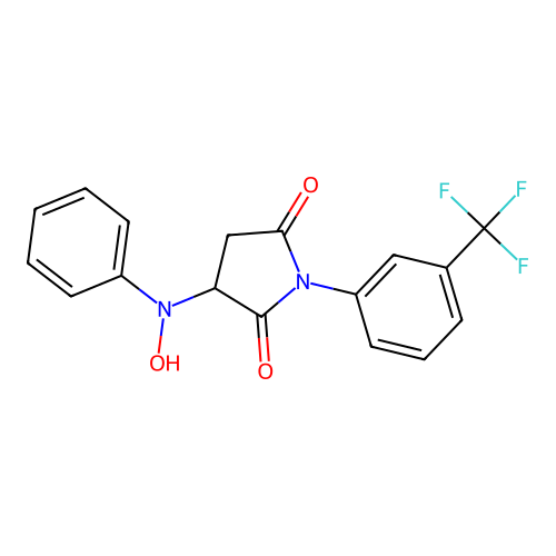 3-(Hydroxy(phenyl)amino)-1-(3-(trifluoromethyl)phenyl)pyrrolidine-2,5-dione structure