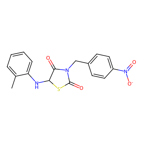 5-[(2-Methylphenyl)amino]-3-(4-nitrobenzyl)-1,3-thiazolidine-2,4-dione structure