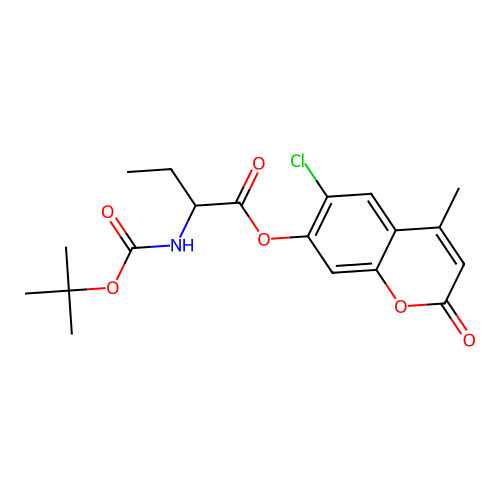 6-chloro-4-methyl-2-oxo-2H-chromen-7-yl 2-((tert-butoxycarbonyl)amino)butanoate structure