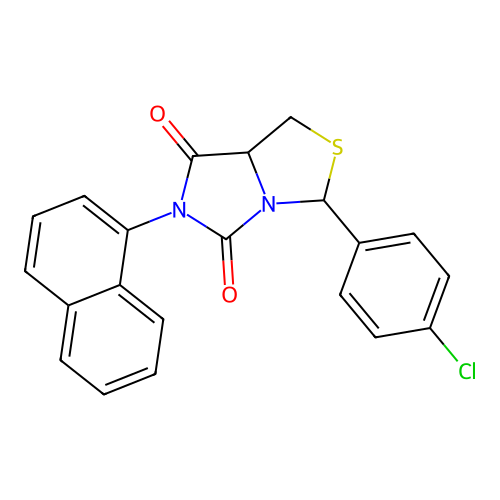 3-(4-chlorophenyl)-6-(naphthalen-1-yl)dihydroimidazo[1,5-c]thiazole-5,7(3H,6H)-dione structure