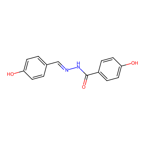 4-Hydroxybenzoic acid (4-hydroxy-benzylidene)-hydrazide structure