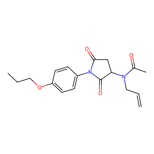 N-Allyl-N-[2,5-dioxo-1-(4-propoxy-phenyl)-pyrrolidin-3-yl]-acetamide structure