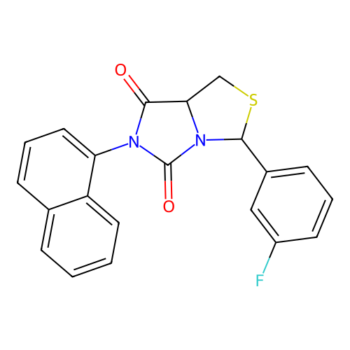 3-(3-fluorophenyl)-6-(1-naphthyl)-1H-imidazo[1,5-c][1,3]thiazole-5,7(6H,7aH)-dione structure