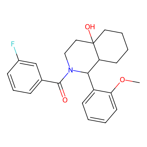 (3-fluorophenyl)(4a-hydroxy-1-(2-methoxyphenyl)octahydroisoquinolin-2(1H)-yl)methanone structure