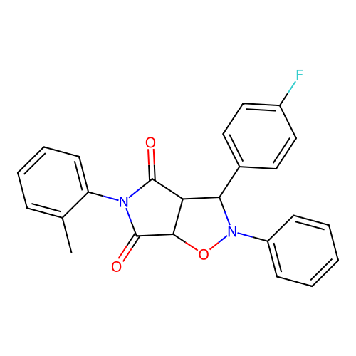 3-(4-fluorophenyl)-2-phenyl-5-(o-tolyl)dihydro-2H-pyrrolo[3,4-d]isoxazole-4,6(5H,6aH)-dione structure