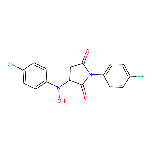 3-((4-Chlorophenyl)(hydroxy)amino)-1-(4-fluorophenyl)pyrrolidine-2,5-dione structure