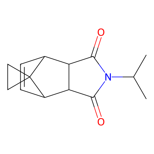 (3aR,4R,7S,7aS)-2-isopropyl-3a,4,7,7a-tetrahydro-1H-spiro[4,7-methanoisoindole-8,1'-cyclopropane]-1,3(2H)-dione structure