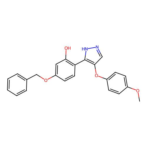 5-(benzyloxy)-2-[4-(4-methoxyphenoxy)-1H-pyrazol-3-yl]phenol structure