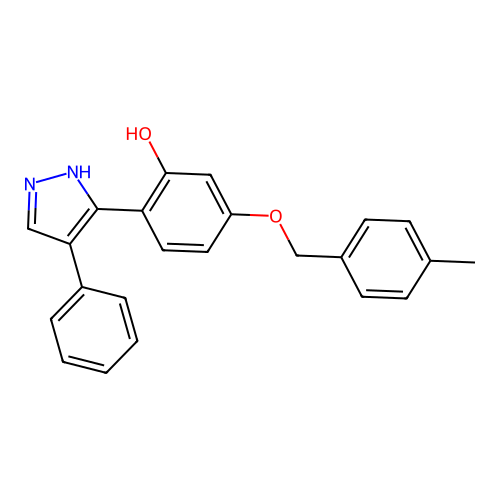 5-[(4-methylbenzyl)oxy]-2-(4-phenyl-1H-pyrazol-3-yl)phenol structure