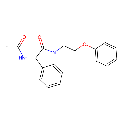 N-[2-oxo-1-(2-phenoxyethyl)-2,3-dihydro-1H-indol-3-yl]acetamide structure