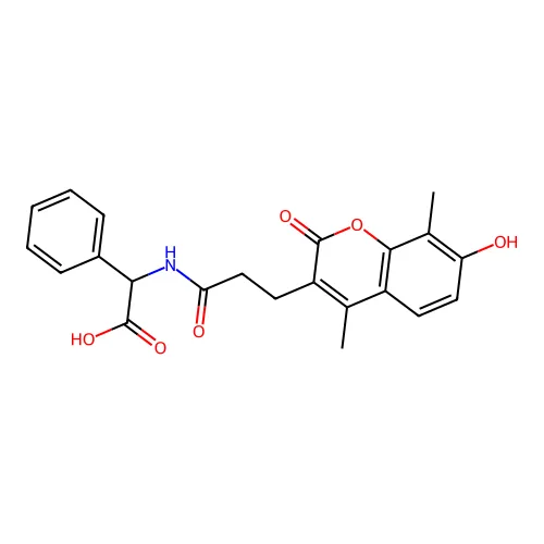 2-[3-(7-羟基-4,8-二甲基-2-氧代色烯-3-基)丙酰氨基]-2-苯基乙酸 structure