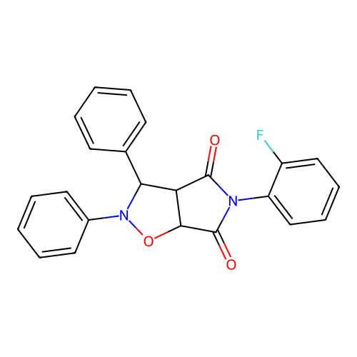 5-(2-fluorophenyl)-2,3-diphenyl-3a,6a-dihydro-3H-pyrrolo[3,4-d][1,2]oxazole-4,6-dione structure