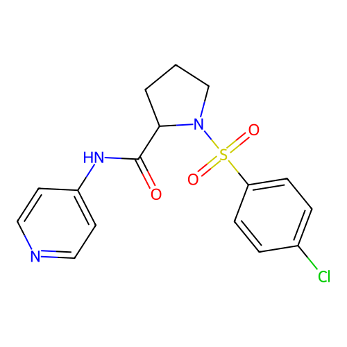 1-((4-chlorophenyl)sulfonyl)-N-(pyridin-4-yl)pyrrolidine-2-carboxamide structure
