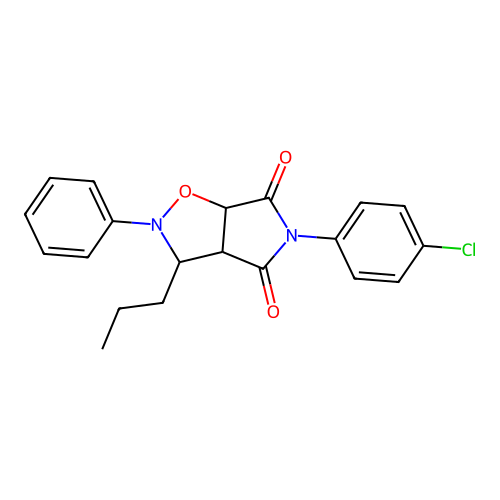5-(4-chlorophenyl)-2-phenyl-3-propyldihydro-2H-pyrrolo[3,4-d]isoxazole-4,6(5H,6aH)-dione structure
