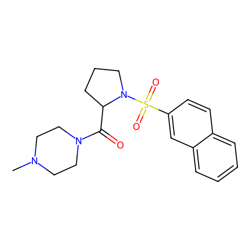 (4-Methylpiperazin-1-yl)-(1-naphthalen-2-ylsulfonylpyrrolidin-2-yl)methanone structure